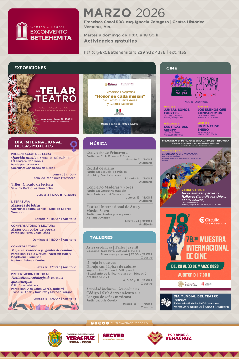 Cartelera Exconvento_Marzo 2026