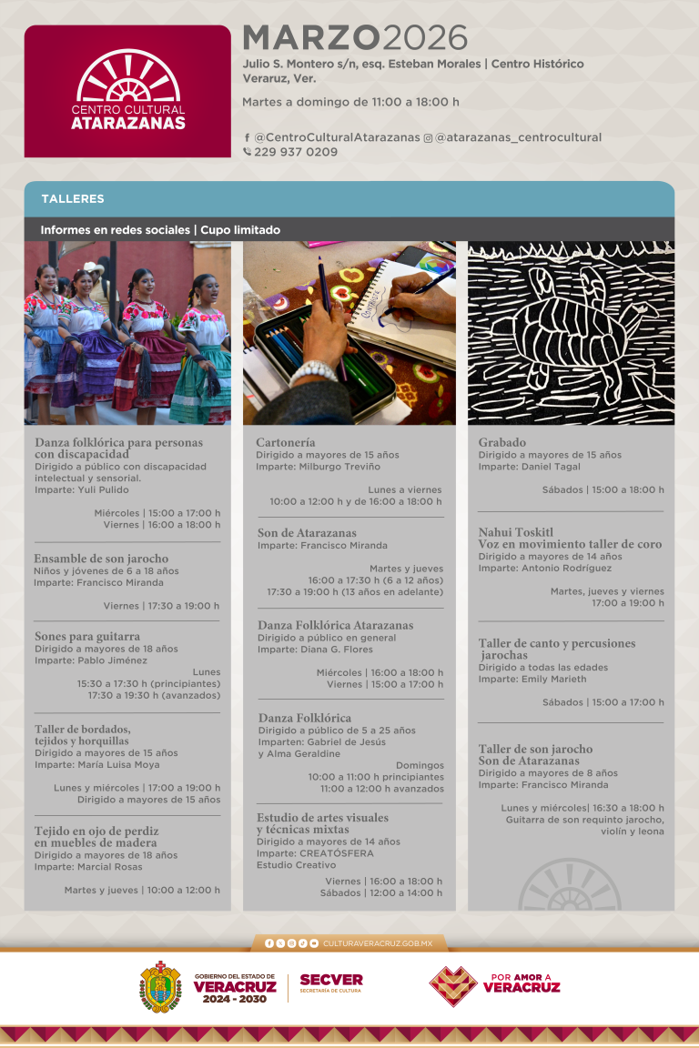 Cartelera_CCA Talleres_Marzo 2026