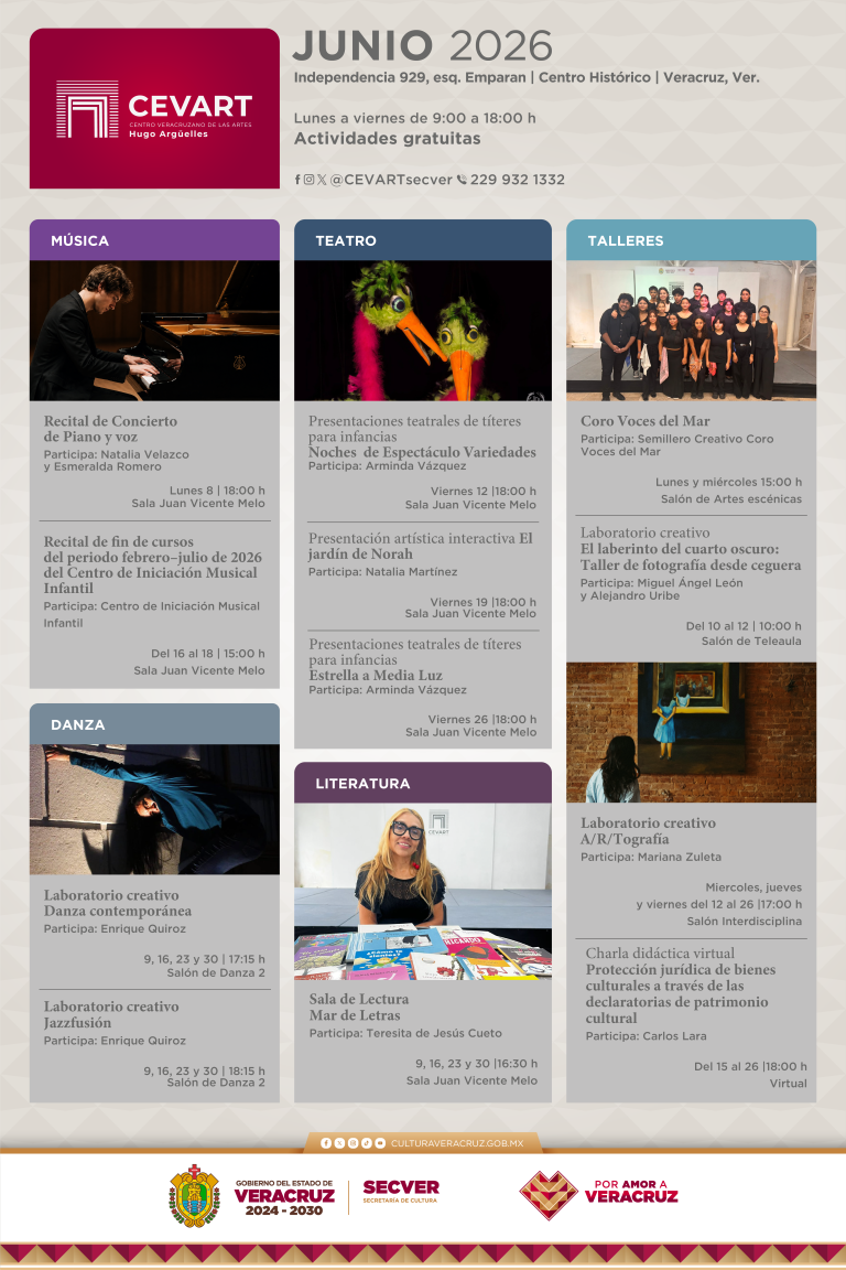 Cartelera_CEVART Junio_2026