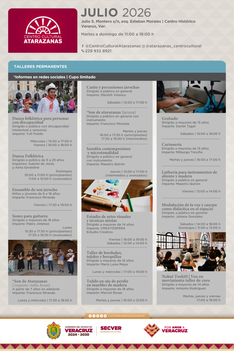 Cartelera_CCA Talleres_Julio 2026