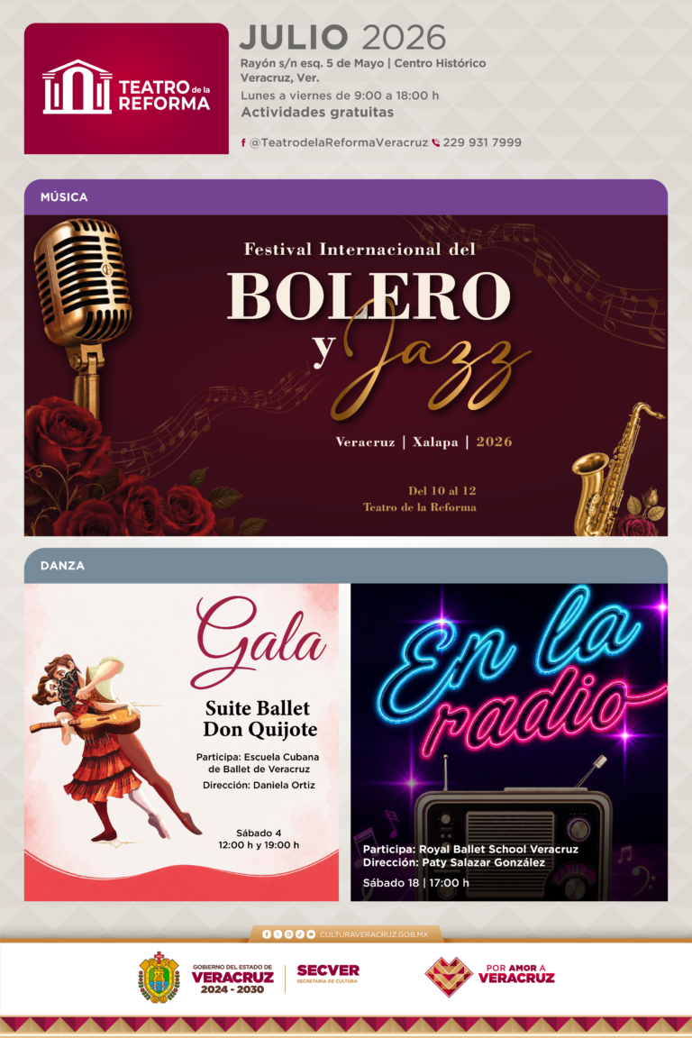 Cartelera_Teatro de la Reforma Julio_2026