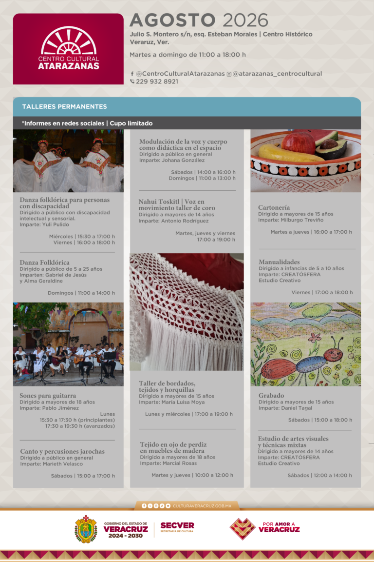 Cartelera_CCA Talleres_Agosto 2026